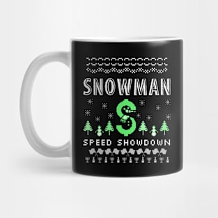 Snowman Speed Showdown Christmas Racing Fast Money Christmas Tree Xmas Racer Mug